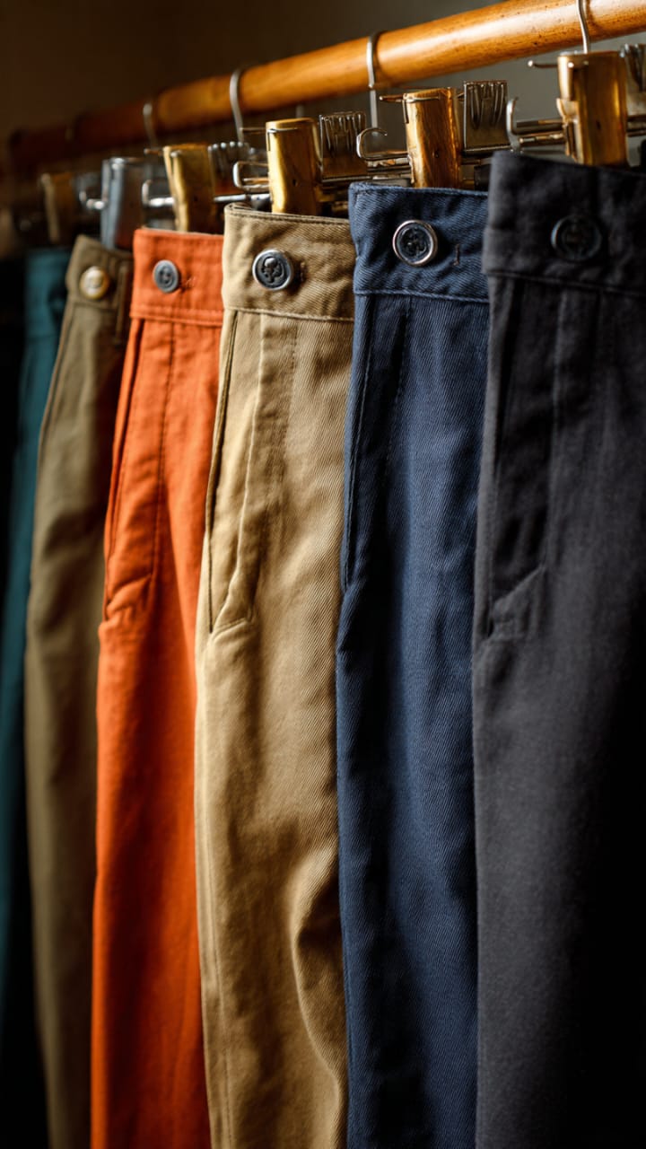 Men's dark cargo trousers with front pockets, outdoor fashion from FashionRay