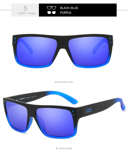 FashionRay trendy black blue sunglasses with purple gradient lenses, bold unisex eyewear