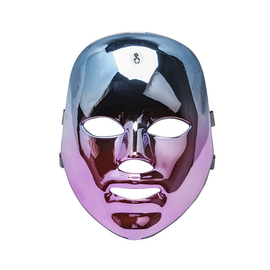 Metallic ombre face mask with purple and silver finish, trendy accessory from FashionRay