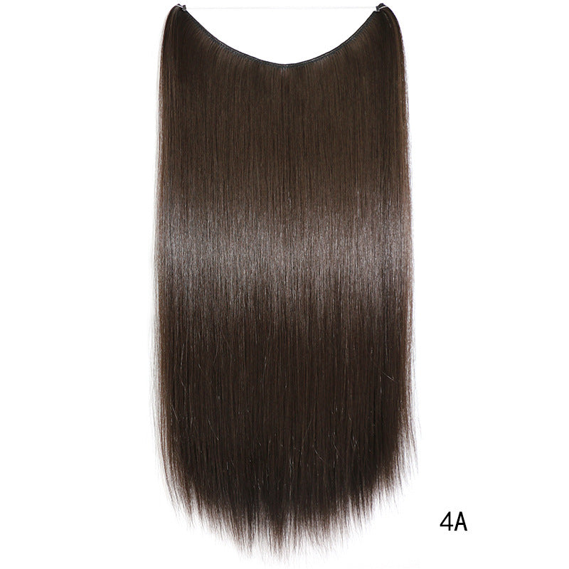 Straight dark brown hair extension, silky texture, code 4A, on white background