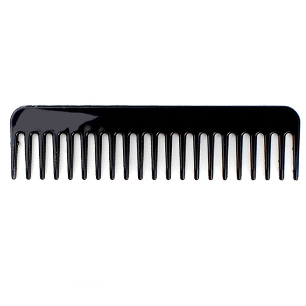 Black wide-tooth hair comb on white background, FashionRay trendy styling accessory