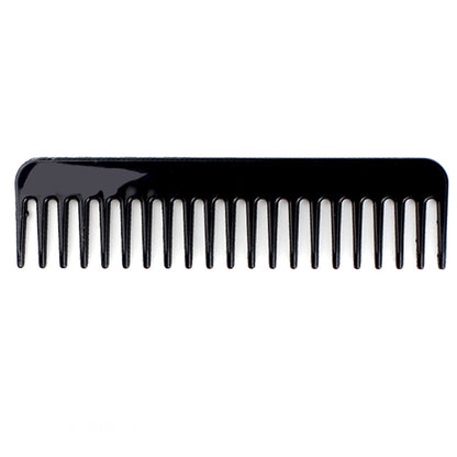 Black wide-tooth hair comb on white background, FashionRay trendy styling accessory