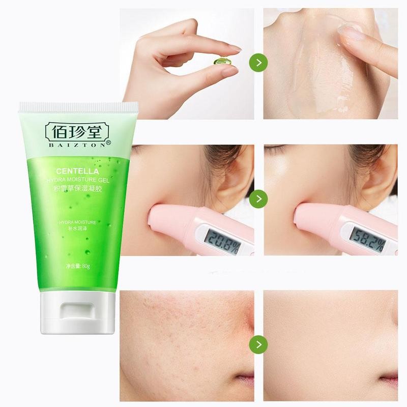 Centella hydra moisture gel skincare application and results on facial skin, FashionRay
