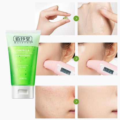 Centella hydra moisture gel skincare application and results on facial skin, FashionRay