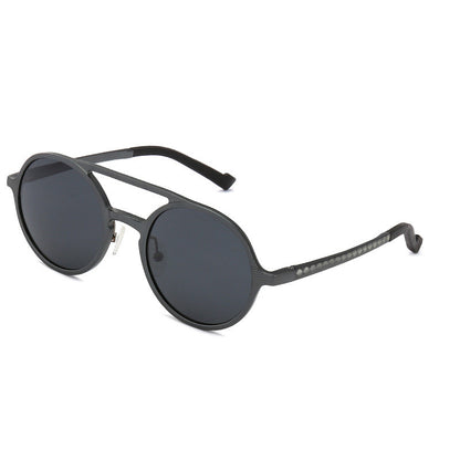 Trendy black round sunglasses with dark lenses, FashionRay modern eyewear