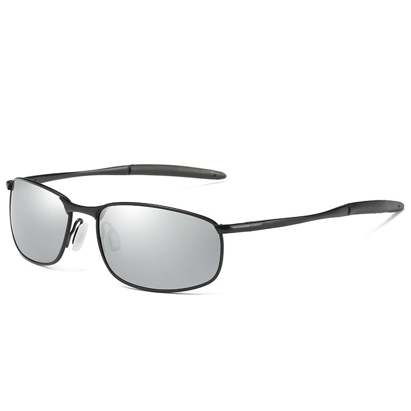 FashionRay stylish black frame sunglasses with mirrored lenses on white background
