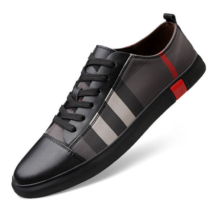 Men's black and gray casual sneaker with red accent, modern design from FashionRay