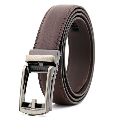FashionRay brown leather belt with silver buckle, stylish men’s accessory