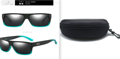 Black and green fashion sunglasses with case, trendy eyewear from FashionRay