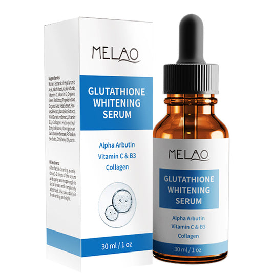 MELAO Glutathione Whitening Serum with dropper and box, 30ml, alpha arbutin, collagen