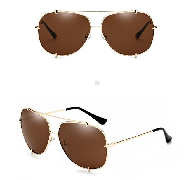 FashionRay gold aviator sunglasses with brown lenses, trendy comfortable eyewear