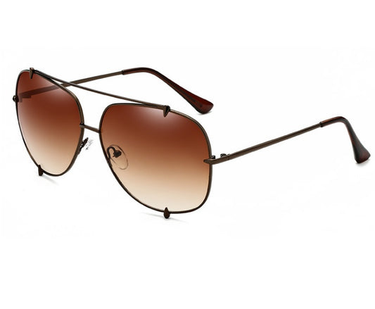 FashionRay oversized aviator sunglasses with brown gradient lenses on white background