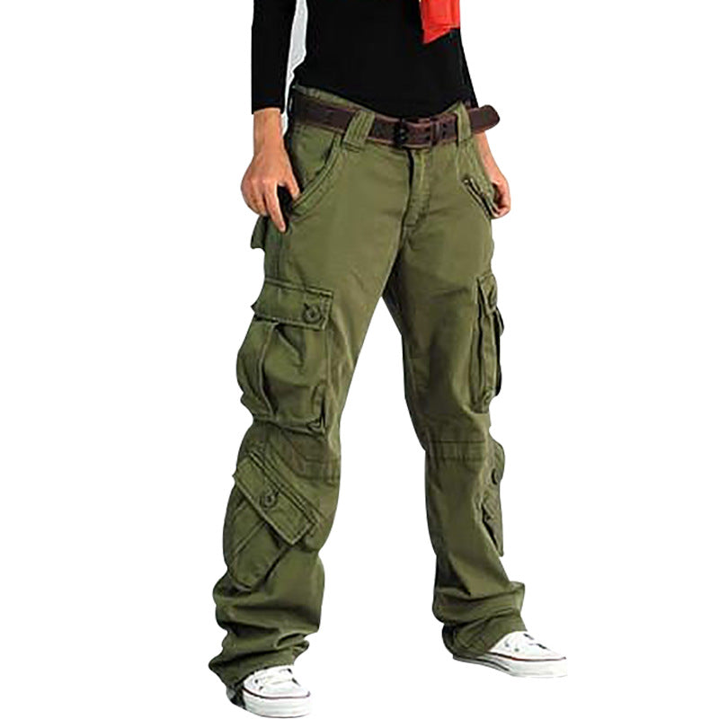 FashionRay olive green cargo pants with multiple pockets, relaxed fit, casual style