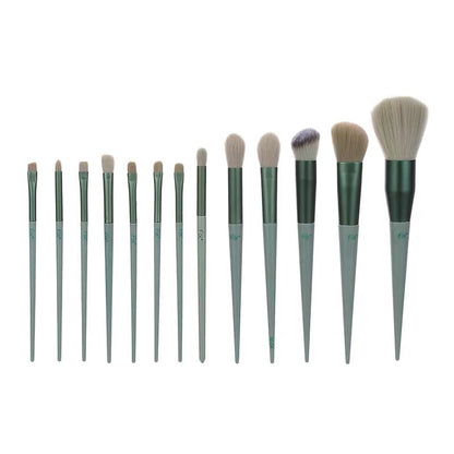 FashionRay green makeup brush set with 13 brushes for flawless beauty routines