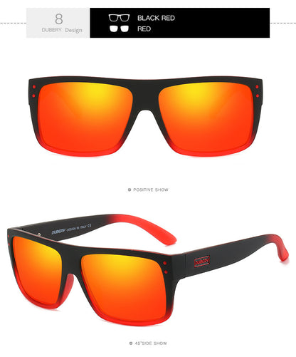 FashionRay black and red sunglasses with orange mirrored lenses, bold modern design