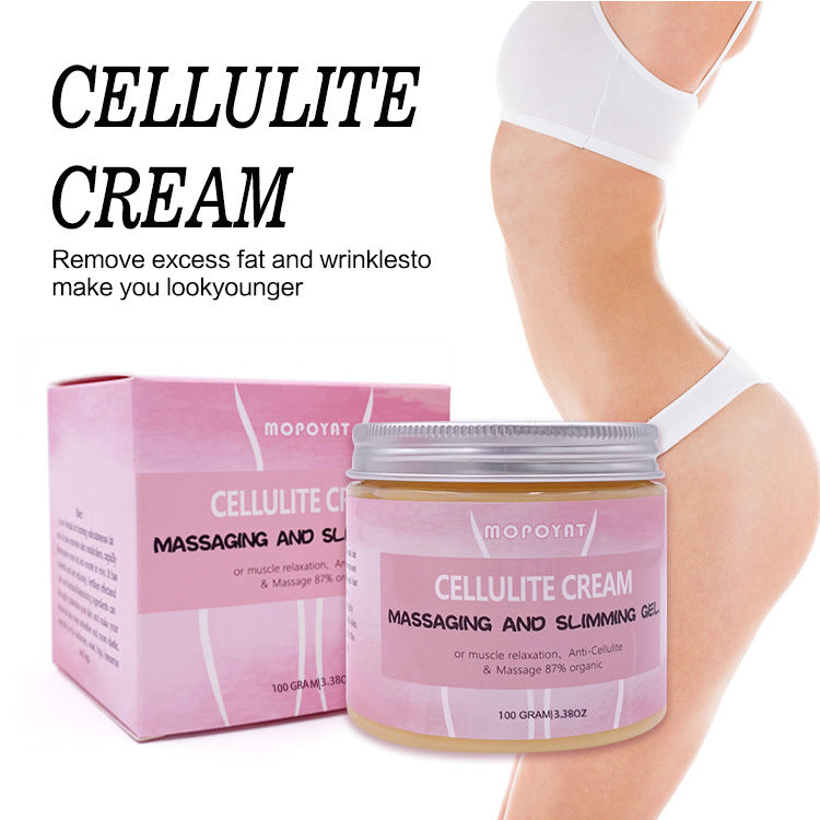 FashionRay cellulite cream jar and box with a woman in white underwear, body care product