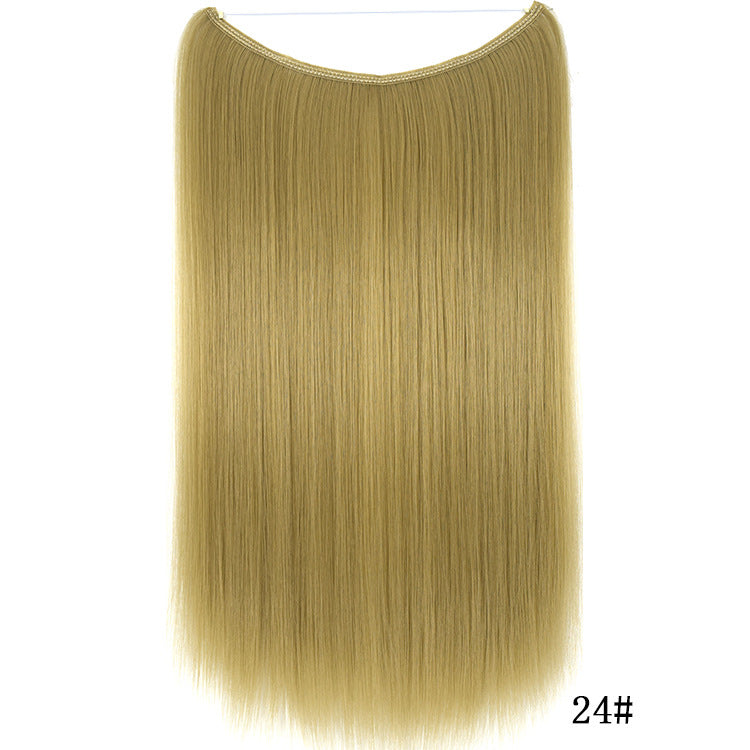 Straight blonde hair extension weft, shade 24#, displayed against white background