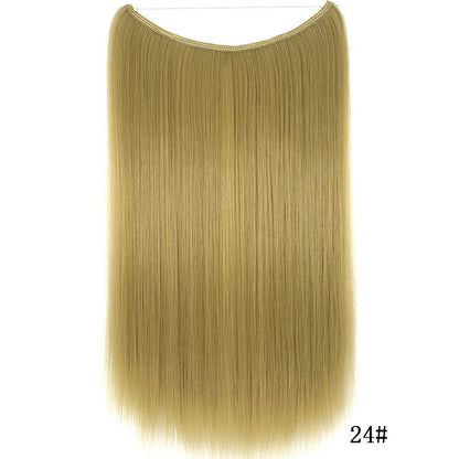Straight blonde hair extension weft, shade 24#, displayed against white background