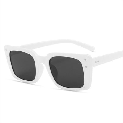 White square sunglasses with black lenses, modern fashion accessory from FashionRay