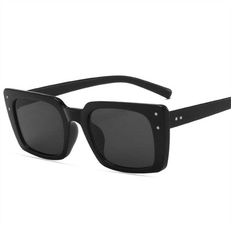 FashionRay bold square black sunglasses with thick frame on white background