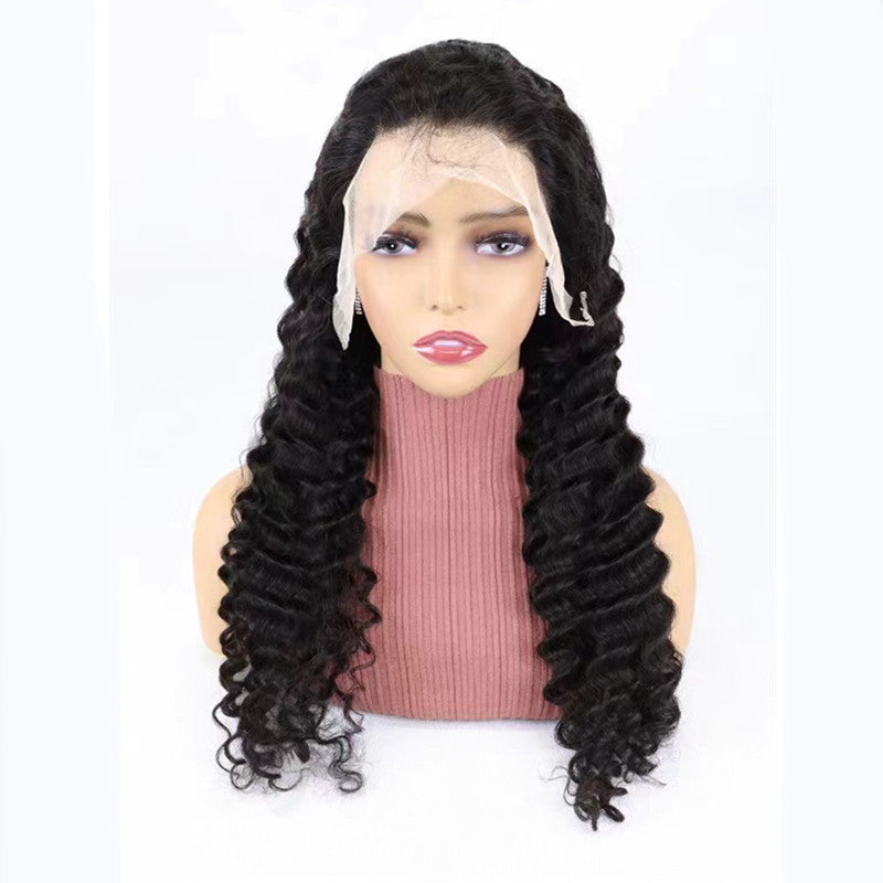 Mannequin head with long curly lace front black wig, FashionRay trendy hairpiece display