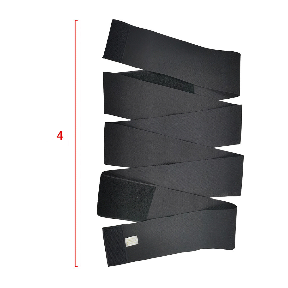 Wide black elastic waist belt with velcro closure, FashionRay accessory on white background