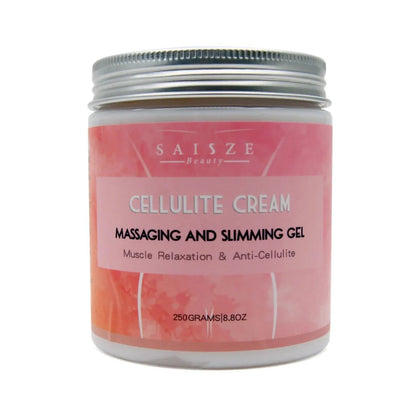 SAISZE Cellulite Cream jar for massaging, slimming, and muscle relaxation, 250g on white background