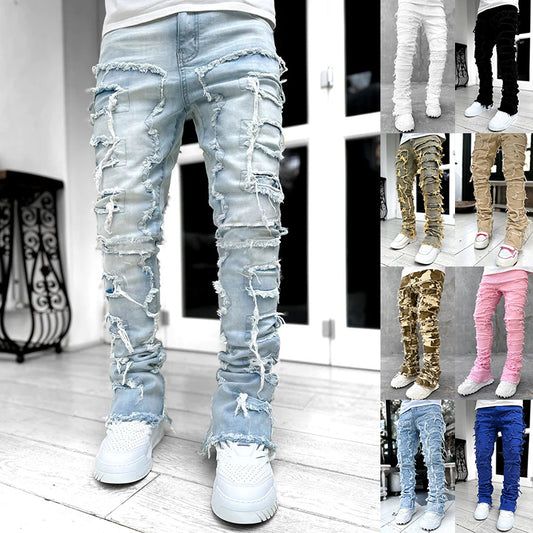 FashionRay distressed ripped skinny jeans in multiple colors, trendy streetwear style