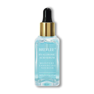 BREYLEE Hyaluronic Acid Serum in clear glass bottle with dropper for skincare hydration
