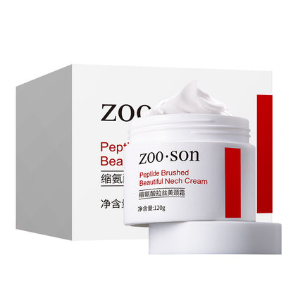 Zoo Son peptide brushed neck cream jar and box, skincare product at FashionRay