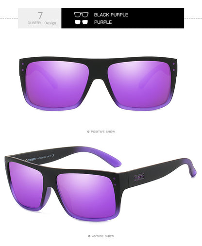 FashionRay black frame sunglasses with bold purple lenses, trendy eyewear for comfort and style