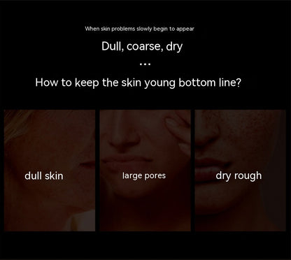 FashionRay skincare banner showing women with dull skin, large pores, and dry rough texture