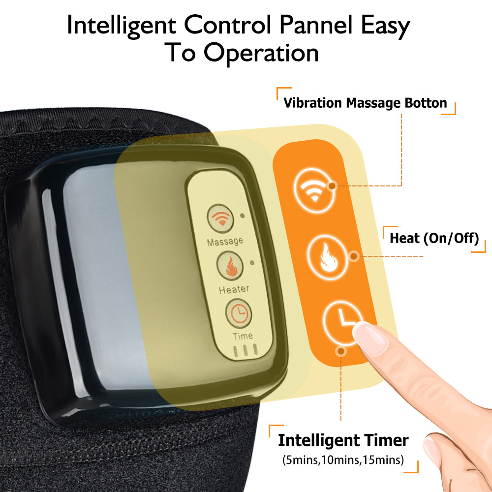 Smart massage device control panel with heat, vibration, and timer features, FashionRay