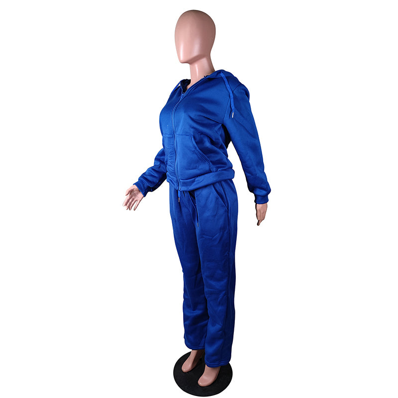 FashionRay mannequin in royal blue zip-up hoodie and jogger pants set, casual wear