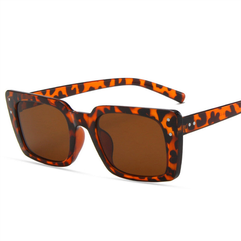FashionRay square tortoise shell sunglasses with bold brown lenses on white background