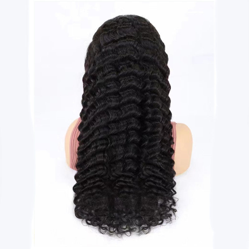 Long deep wave black wig on mannequin, FashionRay trendy affordable hair accessory