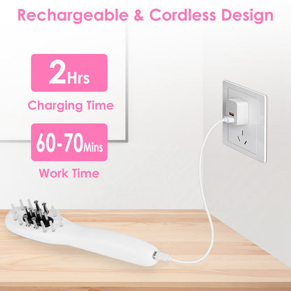 Rechargeable cordless hair brush on wooden surface charging, fashion gadget at FashionRay