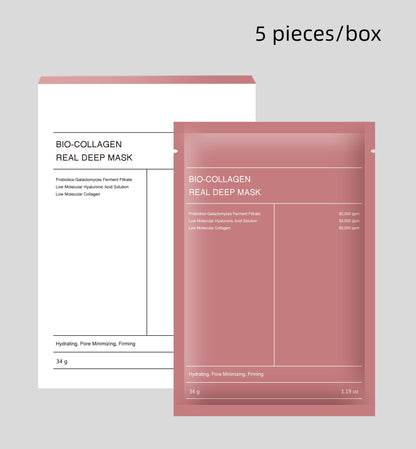 Bio-Collagen Real Deep Mask 5-piece box, hydrating pore minimizing facial masks by FashionRay