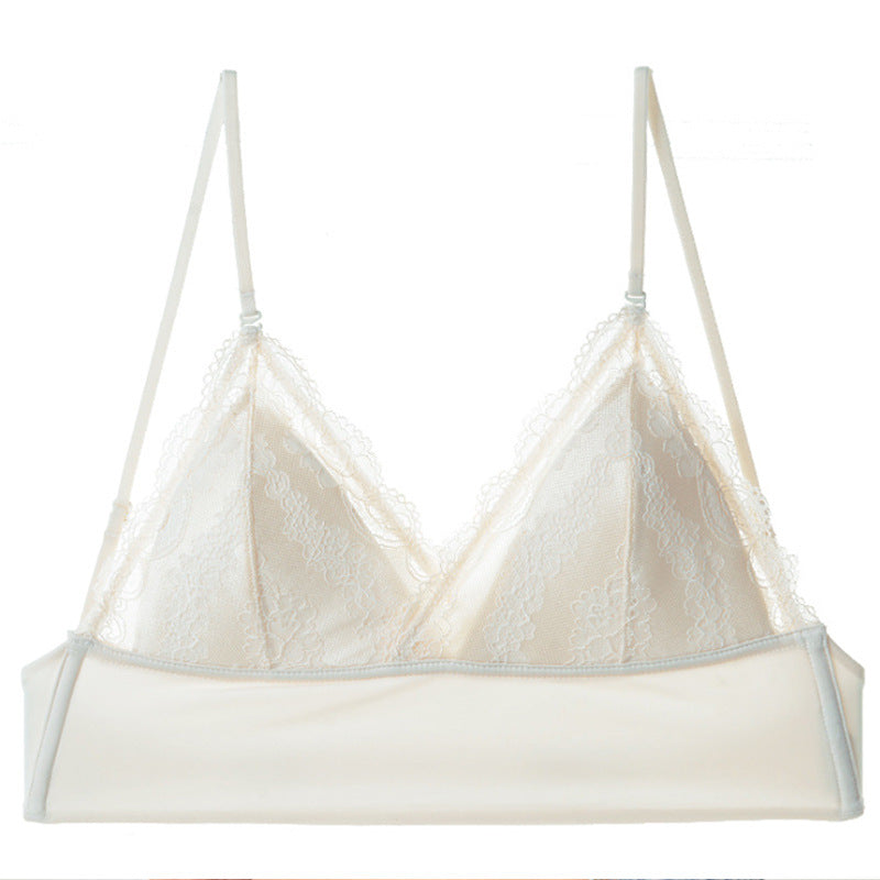 FashionRay cream lace bralette with adjustable straps, trendy and comfortable lingerie