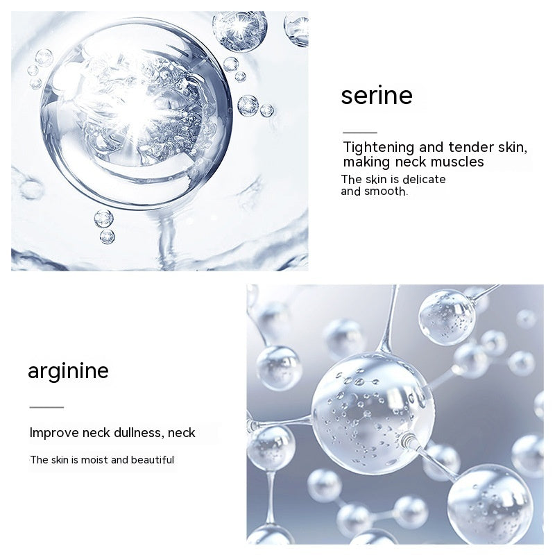 Molecule graphics with skincare ingredients serine and arginine benefits, FashionRay style