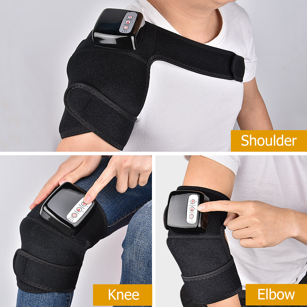Wearable joint therapy wrap with control device for shoulder, knee, and elbow support