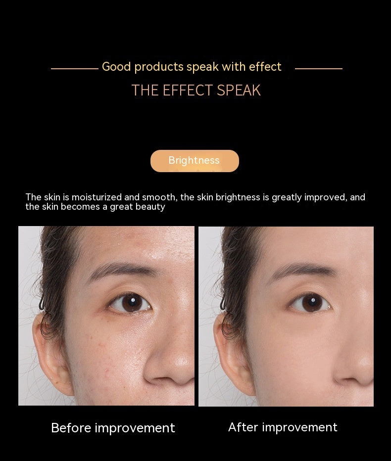 Before and after skincare improvement comparison showing brighter, smoother facial skin