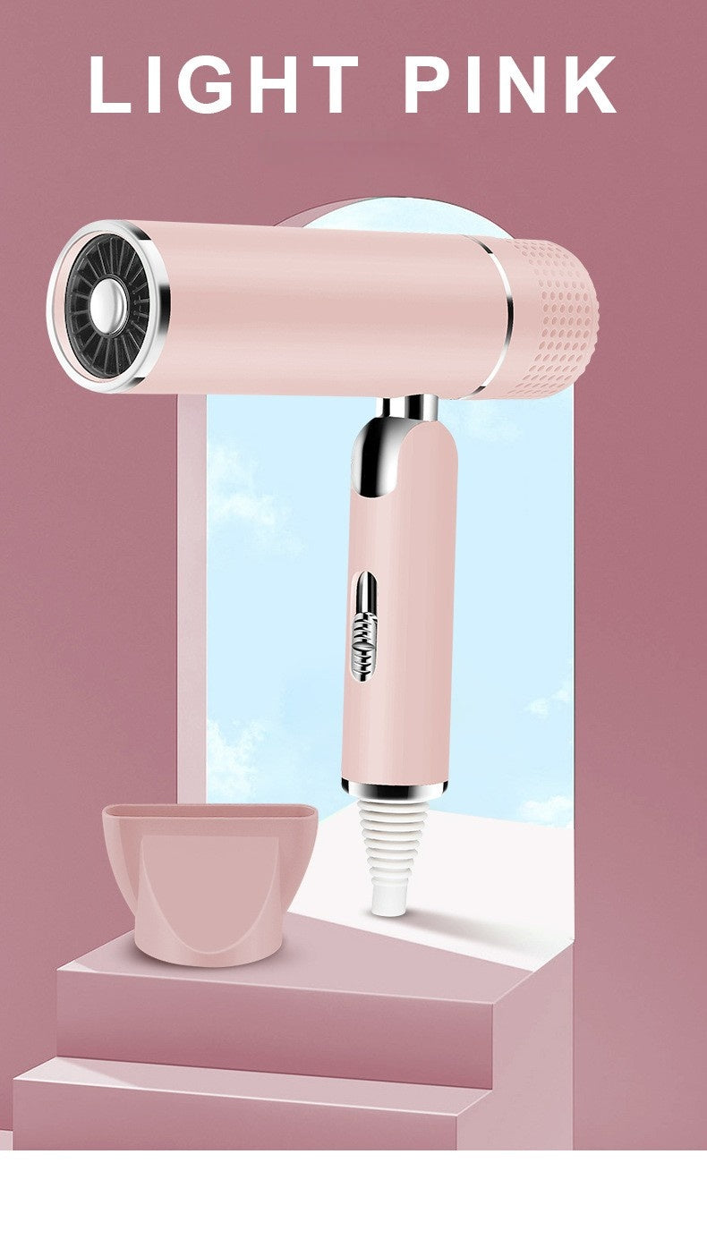 Light pink hair dryer with modern design on pink and blue FashionRay background