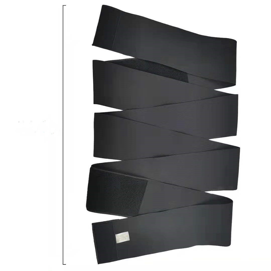 Wide black stretch wrap belt with velcro, minimalist accessory by FashionRay