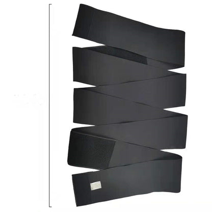 Wide black stretch wrap belt with velcro, minimalist accessory by FashionRay