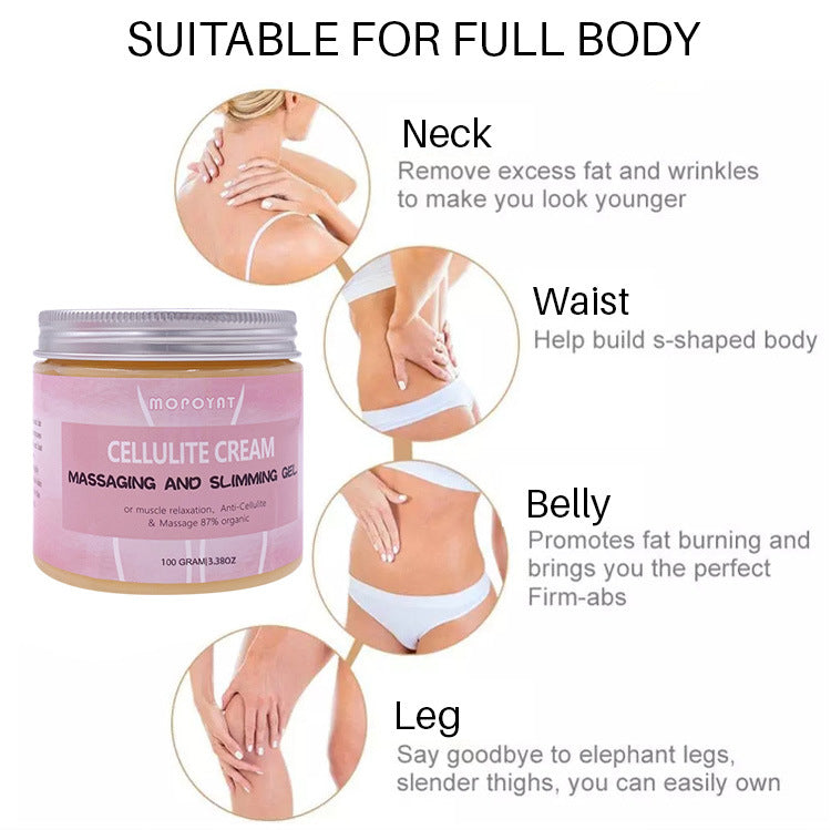 Cellulite cream massaging and slimming gel for neck, waist, belly, and leg care, FashionRay