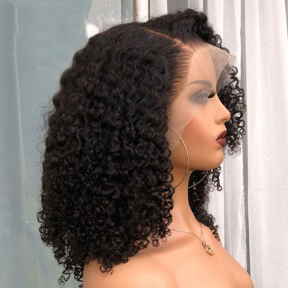 Curly lace front wig showcased on a mannequin, FashionRay trendy affordable hair style