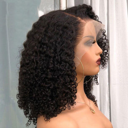 Curly lace front wig showcased on a mannequin, FashionRay trendy affordable hair style