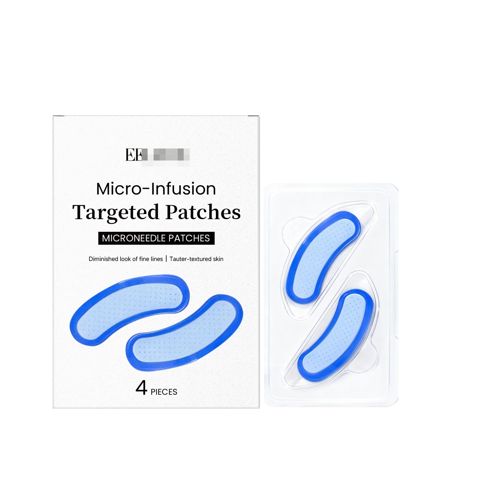 Micro-Infusion Targeted Patches box with blue microneedle skincare patches, 4 pieces, FashionRay