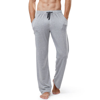 Men's grey lounge pants with drawstring waist, relaxed fit, FashionRay comfort wear